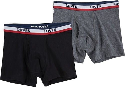 Levi's Kids Boxershort Logo - set van 2 Zwart/Grijs Melange