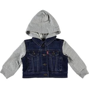 Levi's - Jasje - Jeansblauw - Bi-materiaal - Met Capuchon