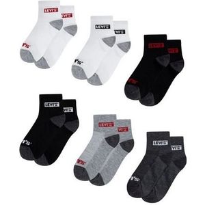 Levi's - LHN BOX TAB MID CUT - Enkelsokken - Donkergrijs - 6PK