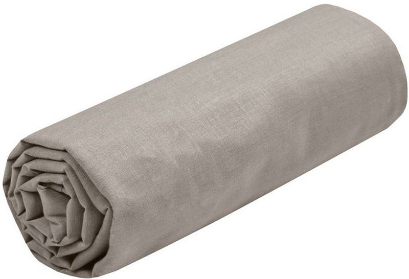 Stof Textiles - Eden - Hoeslaken - Taupe - 100% Katoen - 180 x 200 cm - 30 cm Matrasdikte