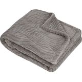 PLAID - LICHTGRIJS - 130X160 - FLEECE - DEKEN - POLYESTER - COLUMBIA