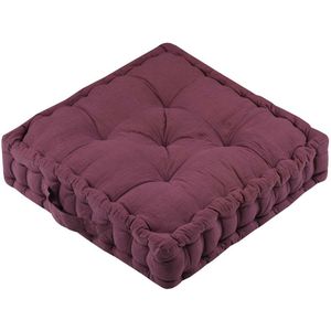 Stof - Vloerkussen - Bordeaux Rood - 100% Katoen - Extra Dik