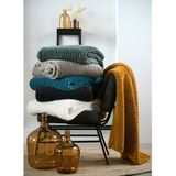 Stof - Columbia - Plaid - Steenrood - 130 x 160 cm - Zachte Polyester Stof