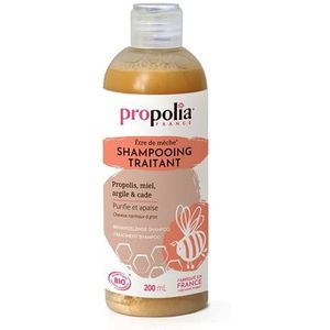 PROPOLIA Biologische voedende shampoo, propolis/honing/klei/cade, reinigt en kalmeert, geschikt voor geïrriteerde hoofdhuid en vettig haar, 200 ml