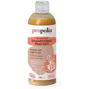 PROPOLIA - Bio - Behandelende shampoo - Propolis/Honing/Klei / Cade - Zuivert en kalmeert - Geschikt voor geïrriteerde hoofdhuid en vet haar - Gemaakt in Frankrijk - 200 ml