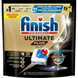 Finish Ultimate Plus All in One Regular Vaatwastabletten - 25 Capsules