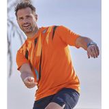 ATLAS FOR MEN - Set van 3 T-shirts - Marineblauw - Turquoise Blauw - Oranje - Heren