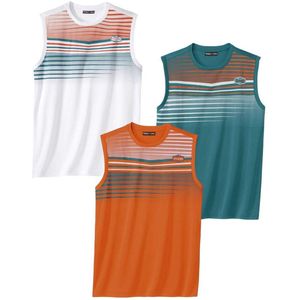 ATLAS FOR MEN - Set van 3 sportieve tanktops - Heren - Verkrijgbaar in grote maten - 4XL