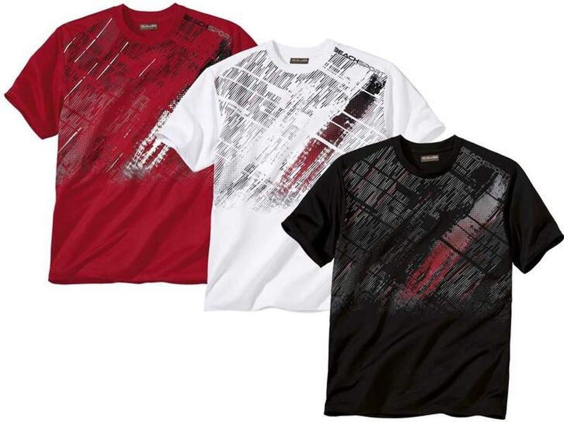 ATLAS FOR MEN - Set van 3 T-shirts - Beach - Sport - Katoen