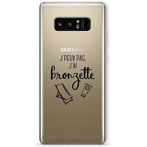 Zokko Beschermhoes voor Galaxy Note 8 J'peux Pas J'Ai Bronzet – zacht transparant inkt zwart