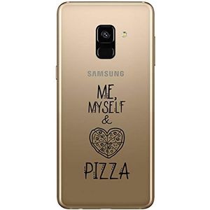 Zokko Beschermhoes voor Galaxy Note 9 Me Myself Pizza – zacht, transparant, zwarte inkt