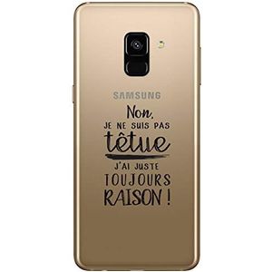 Zokko Beschermhoesje voor Galaxy Note 9, opschrift ""Je Ne suis pas Têtue J AI Juste Imme Raison"", zacht, transparant, inktwit