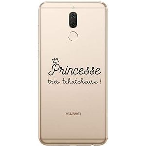 Zokko Beschermhoes voor Huawei Mate 10 Lite, prinses, zeer glinsterend, zacht, transparant, witte inkt.