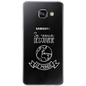 Zokko Beschermhoesje voor Galaxy A5 2016, opschrift Je Veux decover Le Monde – zacht transparant inkt wit