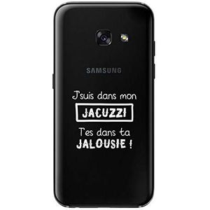 Zokko Beschermhoesje voor Samsung A5 2017, J'suis Dans Mon Jacuzzi, t'es Dans TA jaloezie - zacht, transparant, inkt wit