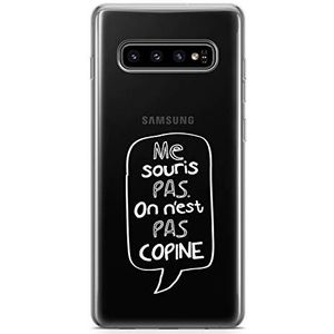 Zokko Beschermhoesje voor Samsung S10 Me Mouse Pas on pas Copine – zacht transparant inkt wit