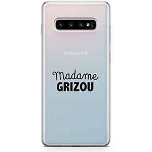 Zokko Beschermhoesje voor Samsung S10, motief: Madame Grizou - zacht, transparant, zwarte inkt