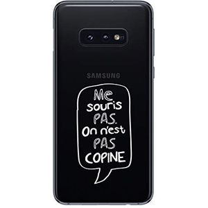 Zokko Beschermhoes voor Samsung S10E Me Mouse Pas on pas Copine – zacht, transparant, witte inkt