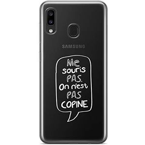 Zokko Beschermhoes voor Samsung A20E Me Mouse Pas on pas Copine – zacht, transparant, inkt wit