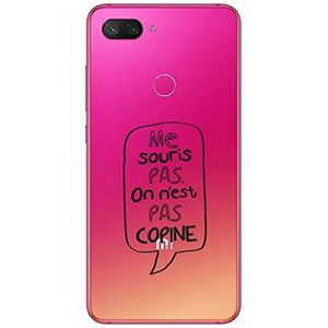 Zokko Beschermhoes voor Xiaomi Mi 8 Lite Me Mouse Pas on pas Copine – zacht, transparant, zwarte inkt