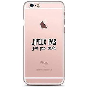 Zokko Beschermhoesje voor iPhone 6S, Jpeux Pas J'Ai Pas Envie - zacht, transparant, zwarte inkt