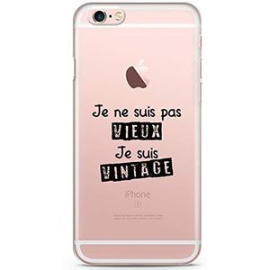 Zokko Beschermhoesje voor iPhone 6S, opschrift ""Je ne suis pas Vieux Je suis pas Vieux Je suis vintage - zacht, transparant, zwarte inkt