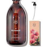 BIOLOGISCHE RICINUSOLIE | 100% Puur, Natuurlijk & Koudgeperst | Wimpers, Wenkbrauwen, Lichaam, Haar, Baard, Nagels | Vegan & Cruelty Free | Castor Oil | Glazen fles + Pompje (500ml)