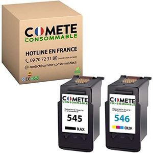 COMETE, Frans merk - 545 546-2 inktpatronen compatibel met Canon PG-545 CL-546 / PG545 CL546 - voor Canon PIXMA tTR4650 TS4650 MG2450 MG2250s MG2950 MG3050 MG3200 TR45500 TS315