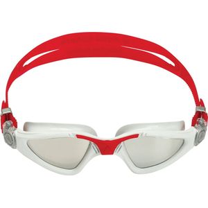 aquasphere kayenne grey red swim goggles  silver mirror lenses