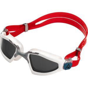 aquasphere kayenne pro swim goggles white  red  grey lenses