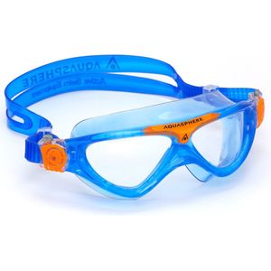 Zwembril voor kinderen, duikbril voor kinderen, 3-15 jaar, anti-condens, waterdichte zwembril, snorkelmasker, 180 graden panorama, anti-lek, duikmasker voor jongens en meisjes, blauw