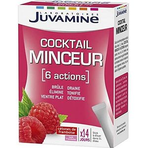 Juvamine Cocktail afslankheidsmiddel, 6 effecten, voor Ventrum, vlak, tonifie, gifvrij, framboosverf, 2 stuks