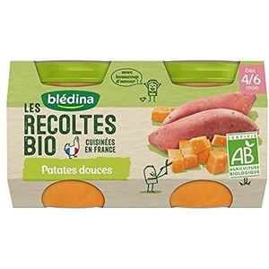 Blédina Les Oogsten Biologische Zoete Aardappelen (vanaf 4/6 maanden) per 2 potten van 130 g (8 stuks)