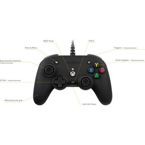 Nacon - Xbox Pro Compact Controller - Gamecontroller - Zwart - Bekabeld