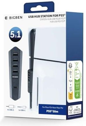 Nacon USB-hub voor PS5 Slim Zwart