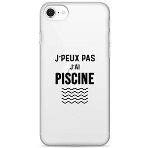 Zokko Beschermhoesje voor iPhone 5/5S/SE, Jpeux Pas J'Ai zwembad, zacht, transparant, witte inkt.