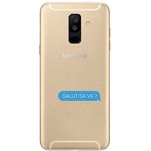 Zokko Beschermhoesje voor Samsung A6 Plus 2018 Salut sa va Fate spelling – zacht transparant inkt zwart