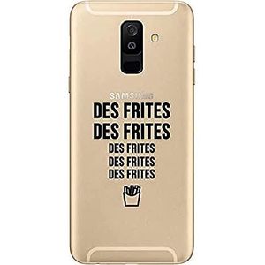 Zokko Beschermhoes voor Samsung A6 Plus 2018 voor friet, frietjes, frietjes, frietjes, frietjes, frietjes en frietjes, zacht, transparant, zwarte inkt