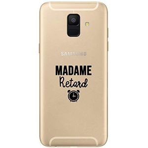 Zokko Beschermhoes voor Samsung A6 2018 Madame Retard – zacht, transparant, zwarte inkt