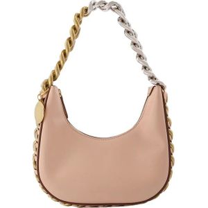 Stella McCartney, Frayme Hobo Zip Tiny Roze Synthetisch Leren Tas Roze, Dames, Maat:ONE Size