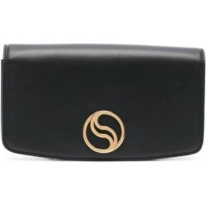 Stella McCartney, S-Wave Crossbody Tas Zwart, Dames, Maat:ONE Size