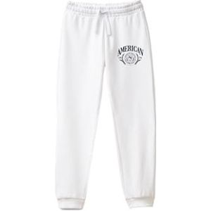 AMERICAN COLLEGE USA Joggingbroek voor dames en heren, Wit, XL