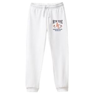 AMERICAN COLLEGE USA Joggingbroek voor dames en heren, Wit, L