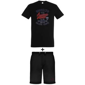 AMERICAN COLLEGE USA Ensemble Set 2-delig T-shirt en shorts voor Enfants Garçons Filles, 2-delige set met T-shirt + shorts, uniseks, kinderen, zwart, 4 jaar