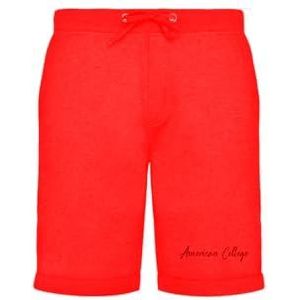 AMERICAN COLLEGE USA Bermuda shorts voor dames en heren, uniseks, Rood, XL
