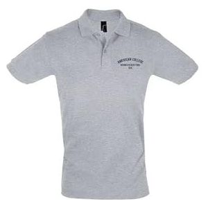 AMERICAN COLLEGE USA Polo's met korte mouwen voor dames en heren, Grijs, XL
