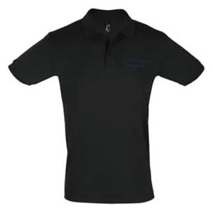 AMERICAN COLLEGE USA Poloshirts met korte mouwen voor heren en dames, Zwart, L