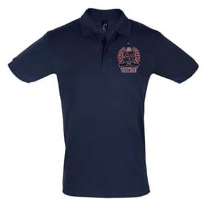AMERICAN COLLEGE USA Polo's met korte mouwen voor dames en heren, Marineblauw, L