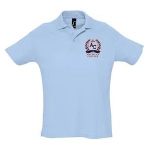 AMERICAN COLLEGE USA Polo's met korte mouwen voor dames en heren, Hemelsblauw, XL