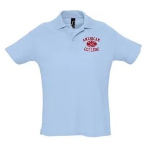 AMERICAN COLLEGE USA Polo's met korte mouwen voor dames en heren, Hemelsblauw, S